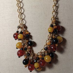 Vintage Statement Necklace Earthtones 18"